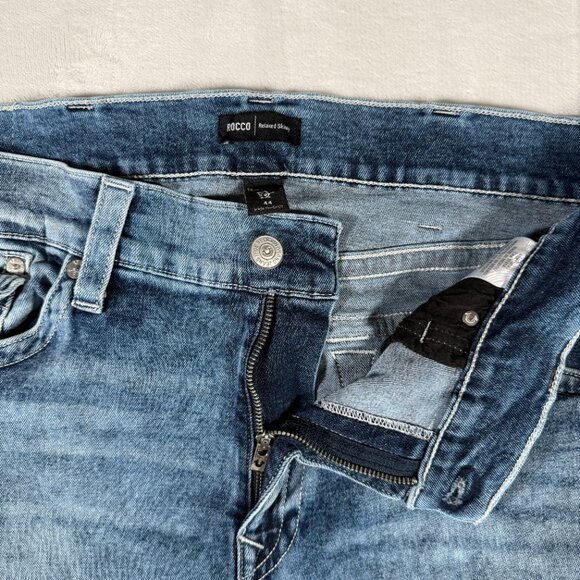 True Religion Rocco Jeans Men Size 44 Relaxed Skinny Denim Flap Pocket W42 L28.5 - Picture 7 of 15